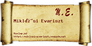 Miklósi Evariszt névjegykártya